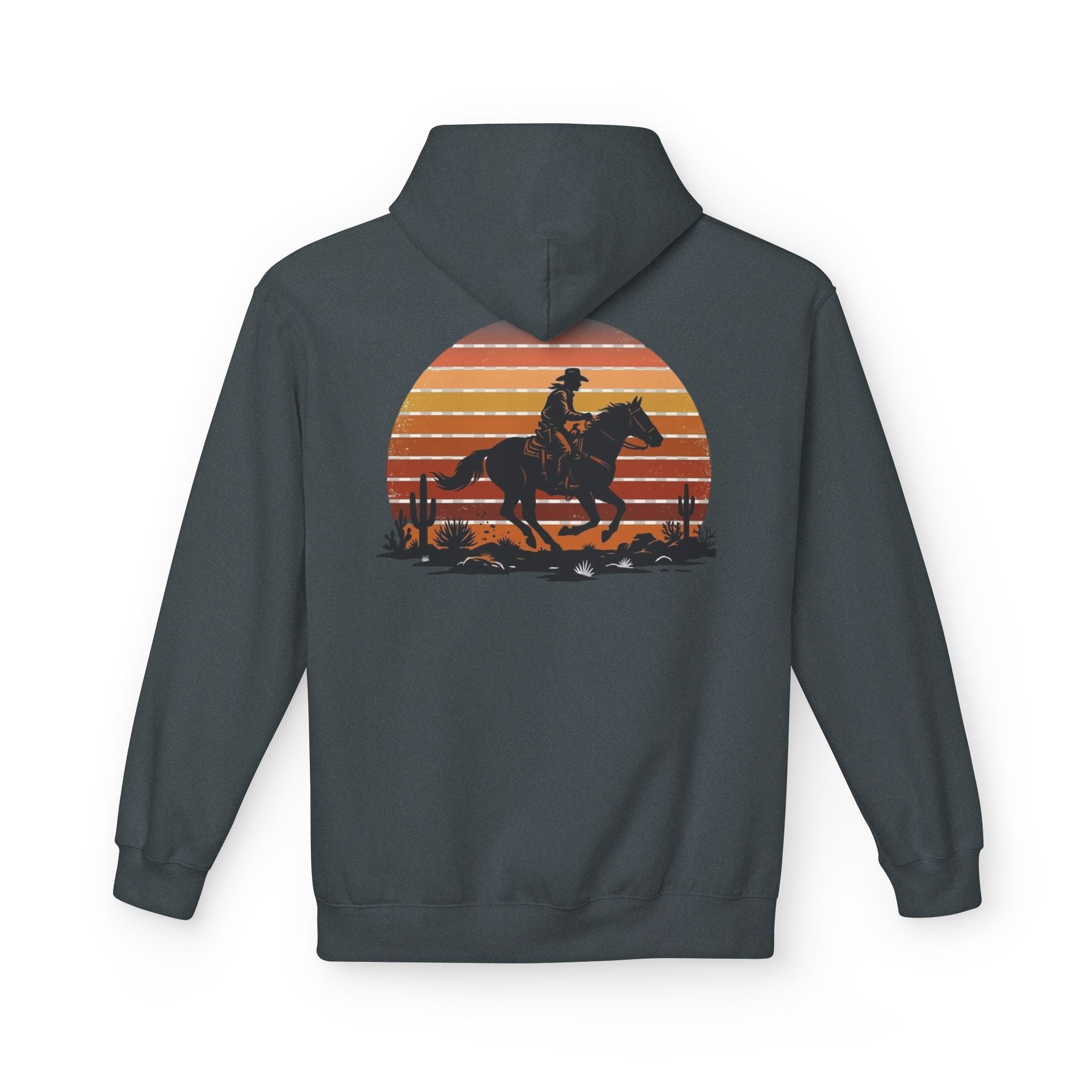 Horse Rider Sunset Hoodie — Retro Western Equestrian Sweatshirt