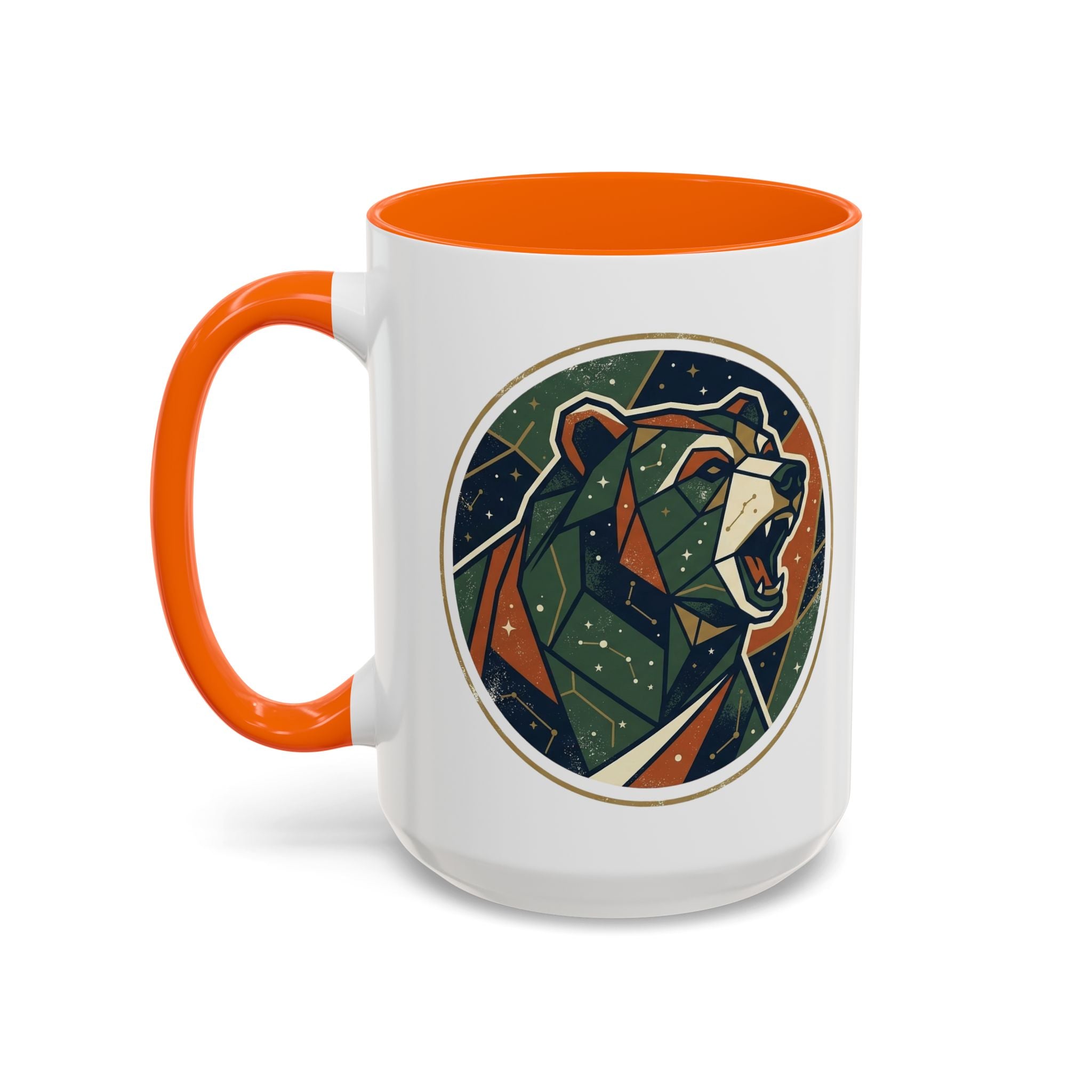 Geometric Roaring Bear Mug | Accent Coffee Mug