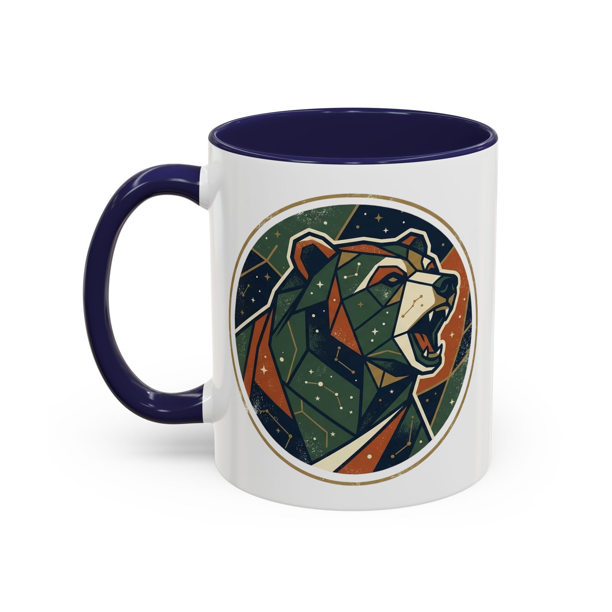 Geometric Roaring Bear Mug | Accent Coffee Mug