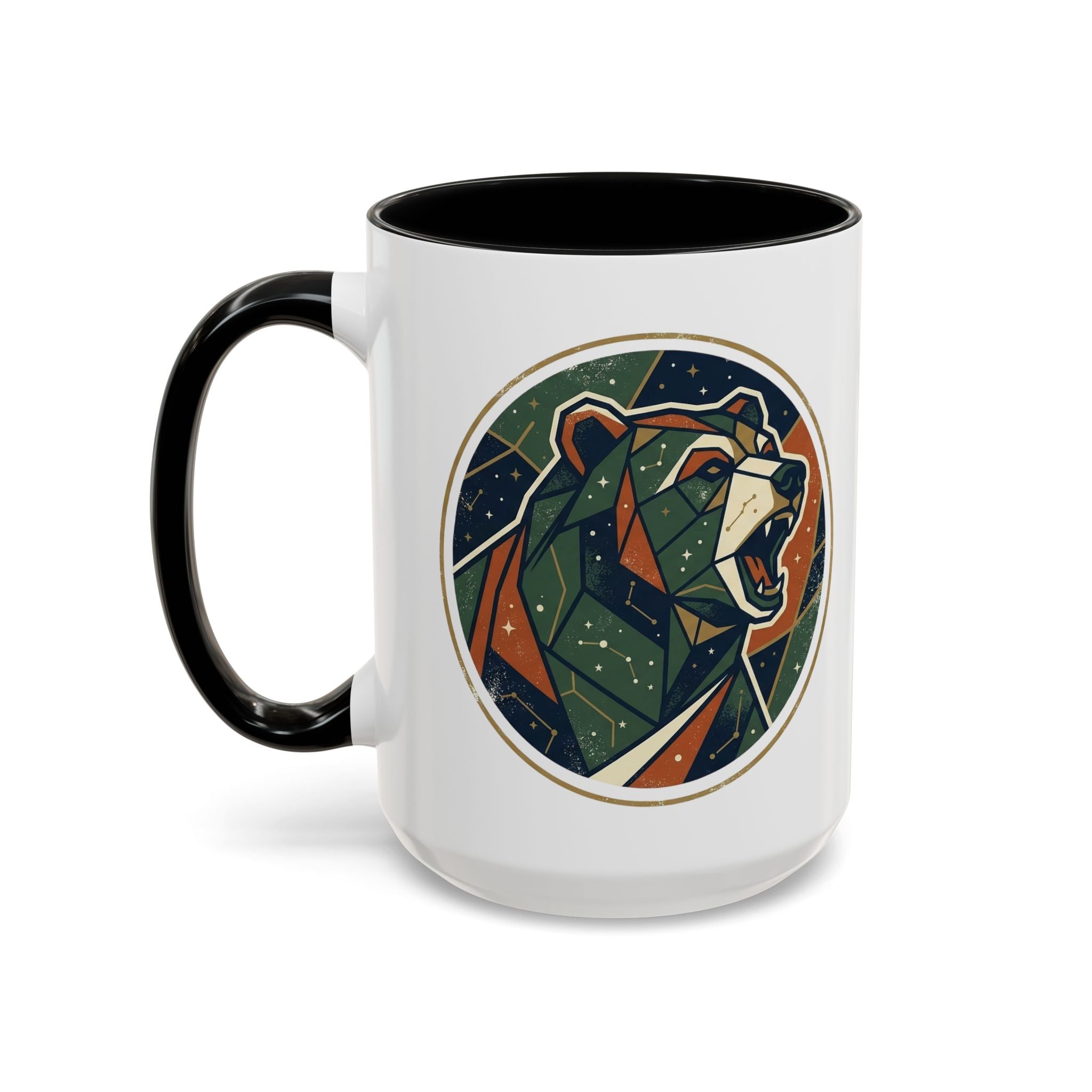 Geometric Roaring Bear Mug | Accent Coffee Mug