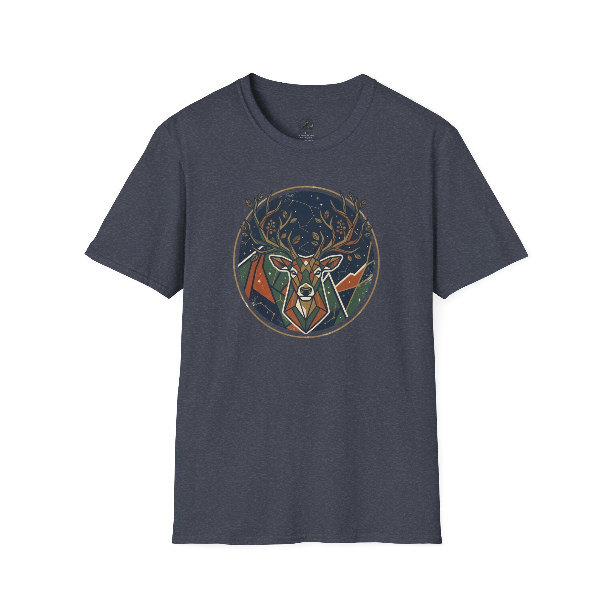 Mystic Forest Stag T-Shirt — Geometric Deer Nature Tee