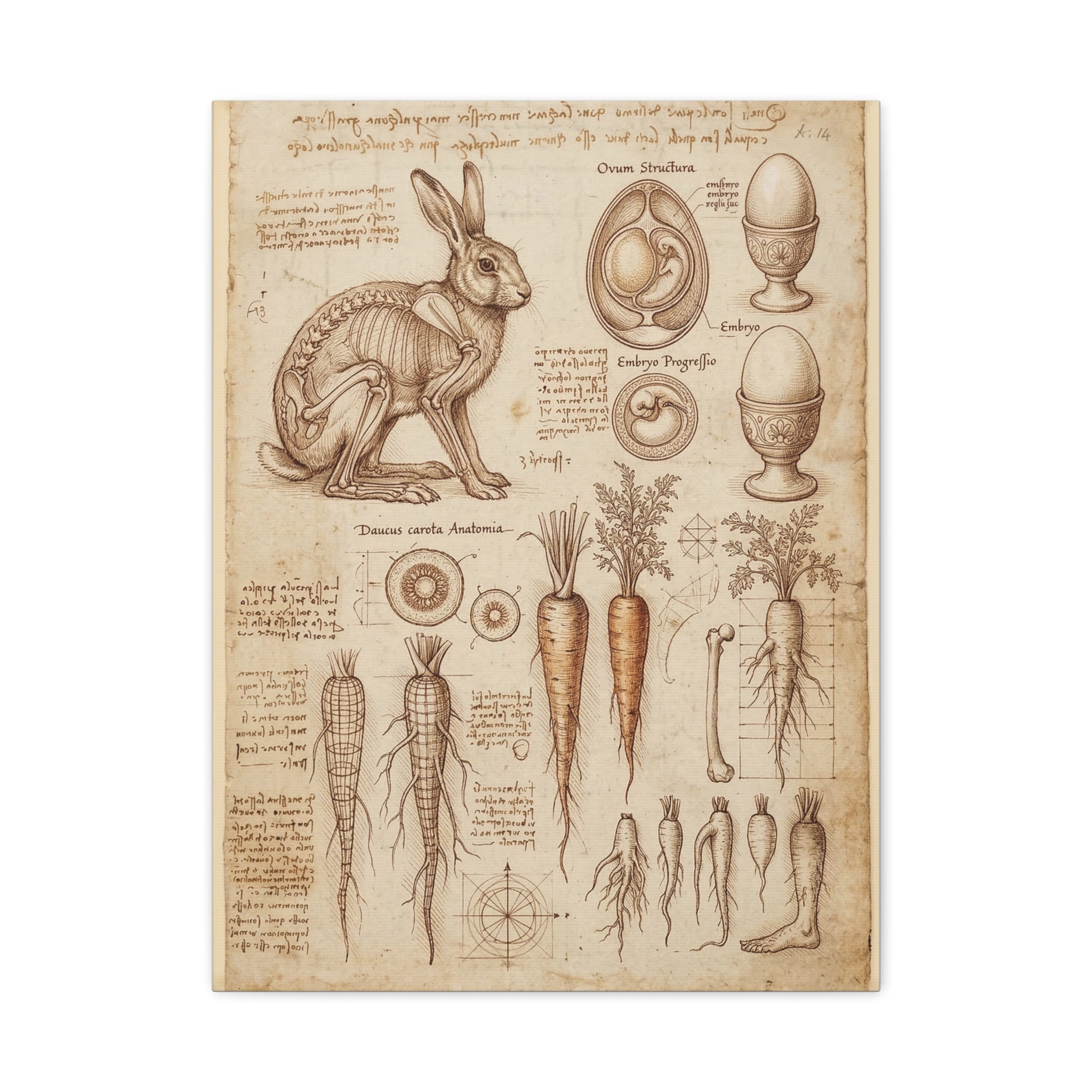 Vintage Botanical Anatomy Canvas