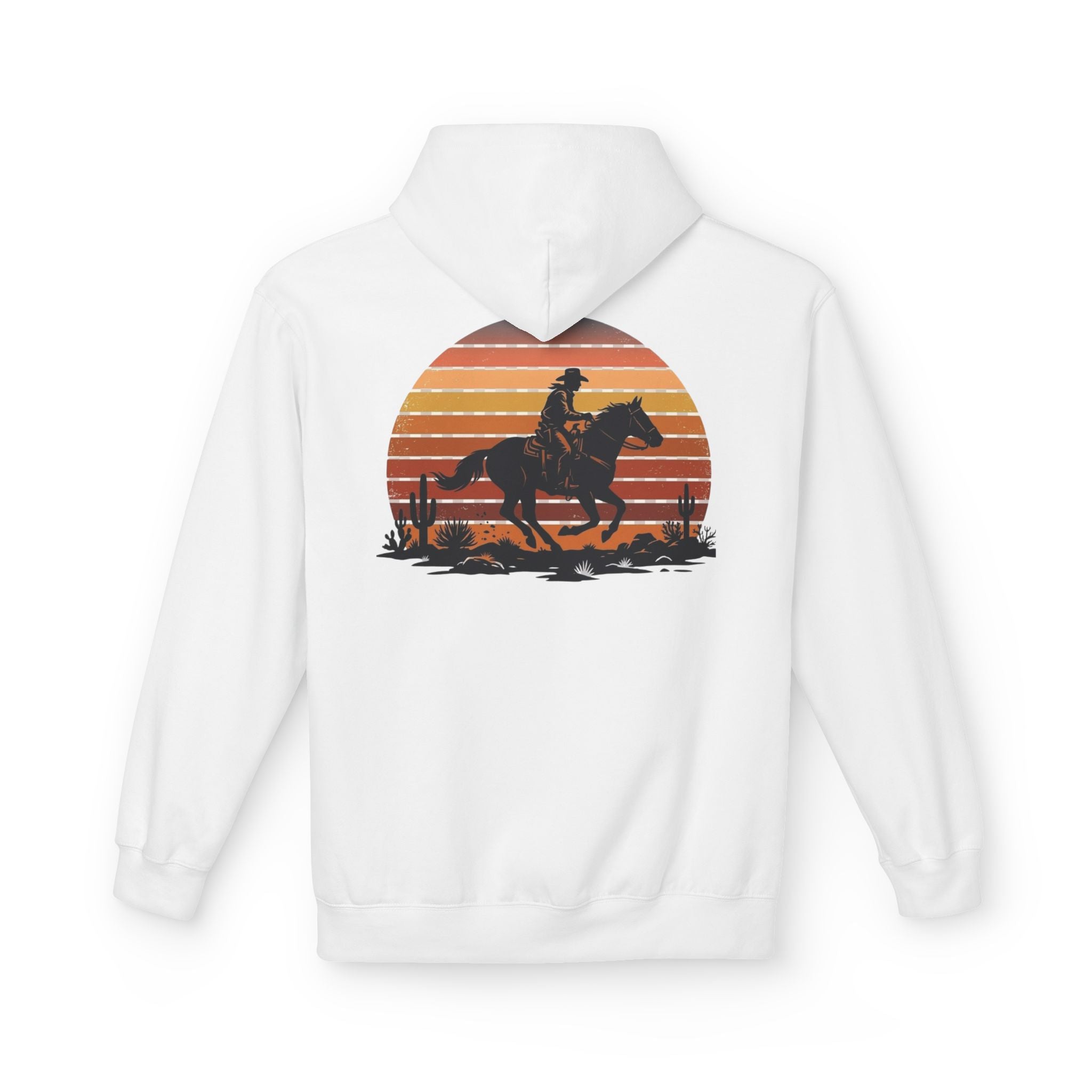 Horse Rider Sunset Hoodie — Retro Western Equestrian Sweatshirt