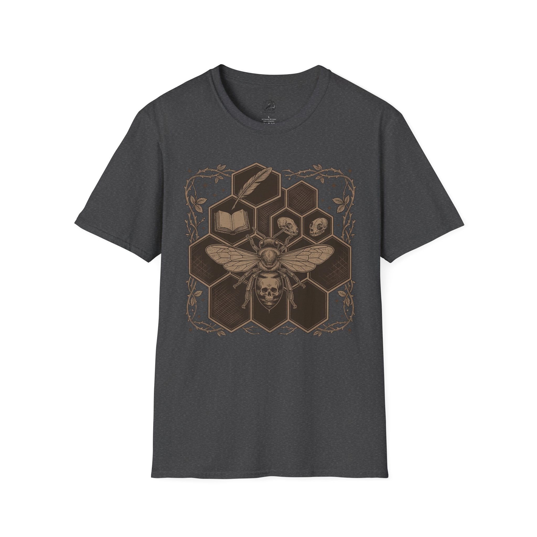 Bee Skull Honeycomb T-Shirt — Gothic Bee Graphic Tee