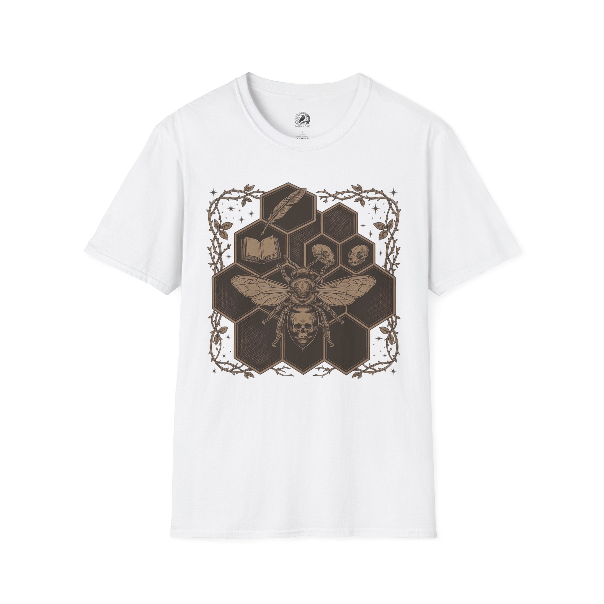 Bee Skull Honeycomb T-Shirt — Gothic Bee Graphic Tee