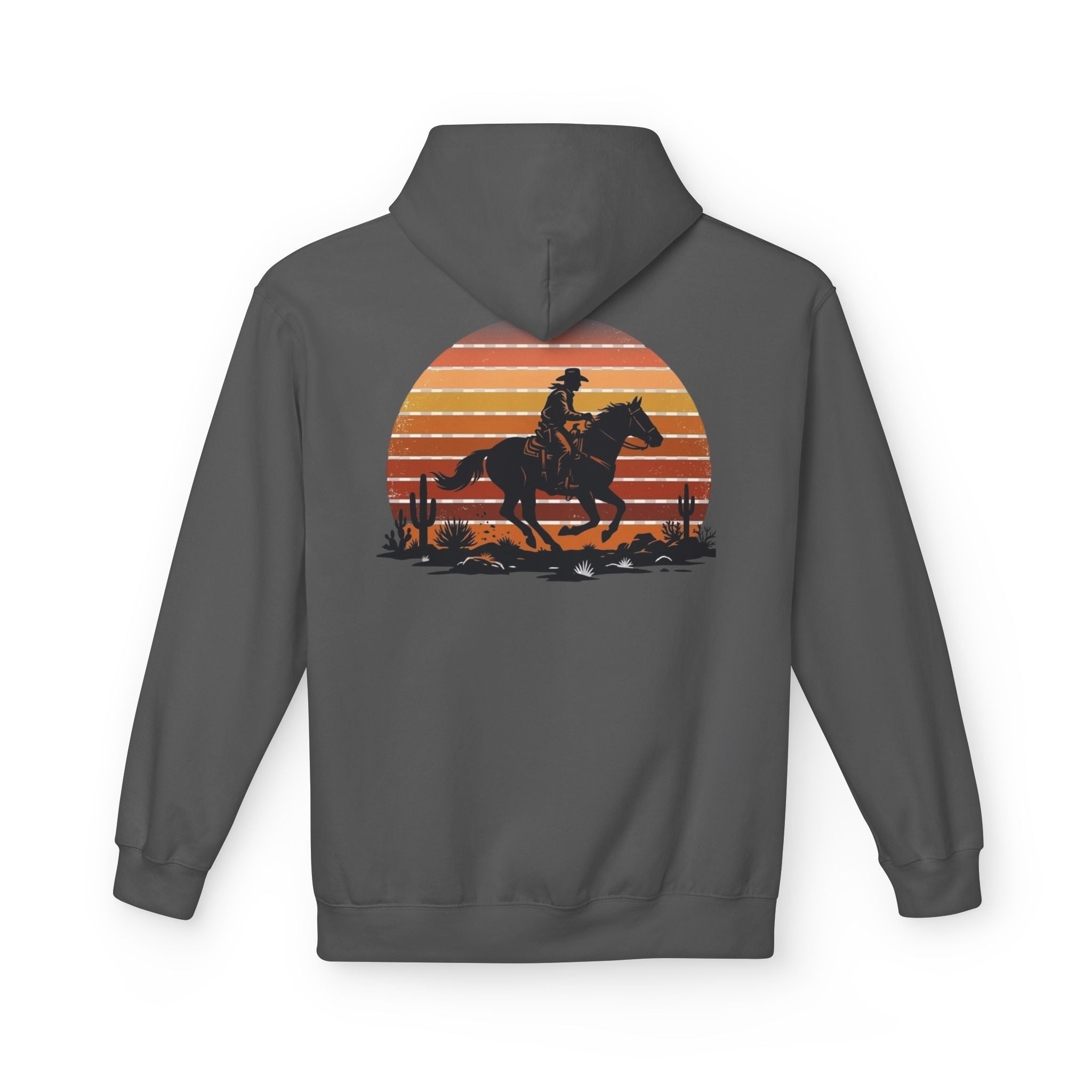 Horse Rider Sunset Hoodie — Retro Western Equestrian Sweatshirt