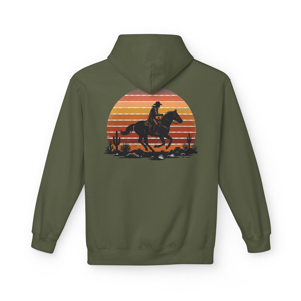 Horse Rider Sunset Hoodie — Retro Western Equestrian Sweatshirt