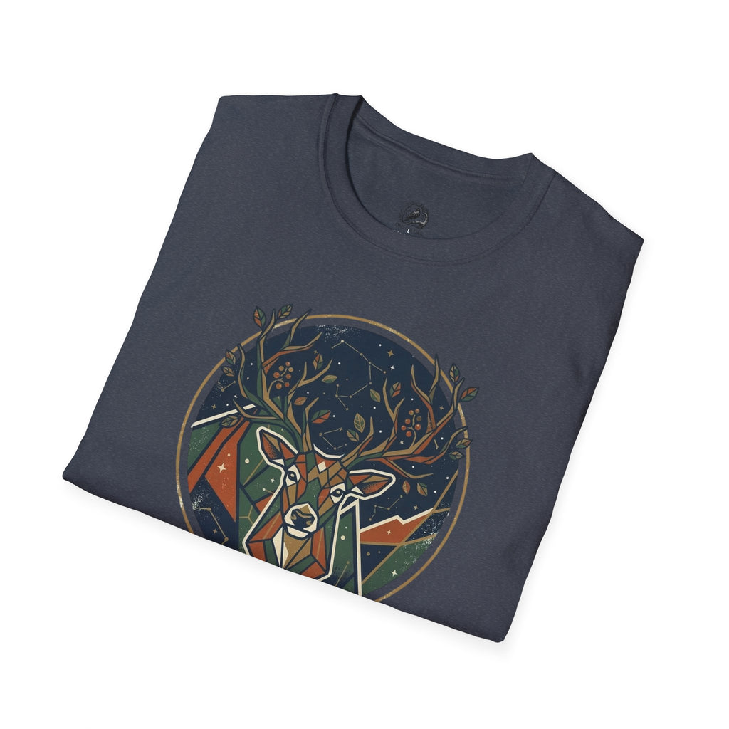 Mystic Forest Stag T-Shirt — Geometric Deer Nature Tee