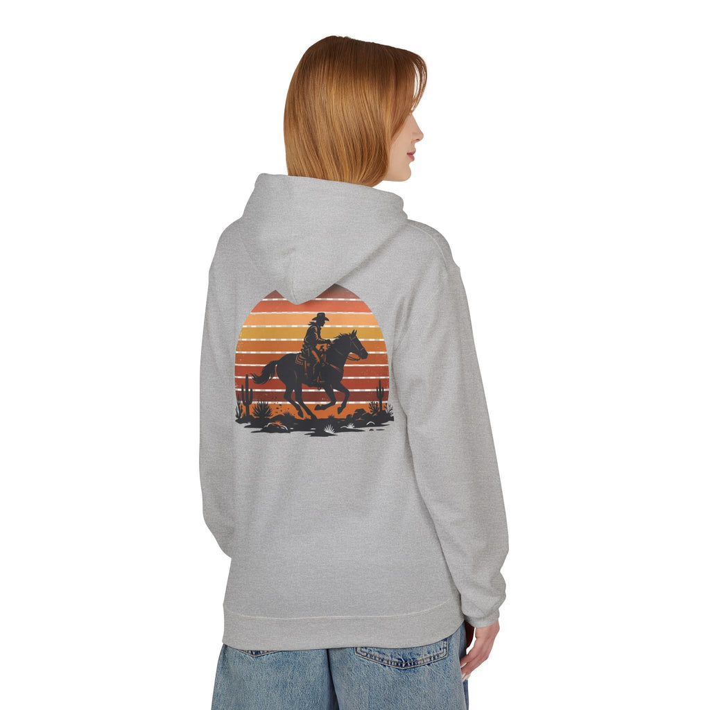 Horse Rider Sunset Hoodie — Retro Western Equestrian Sweatshirt