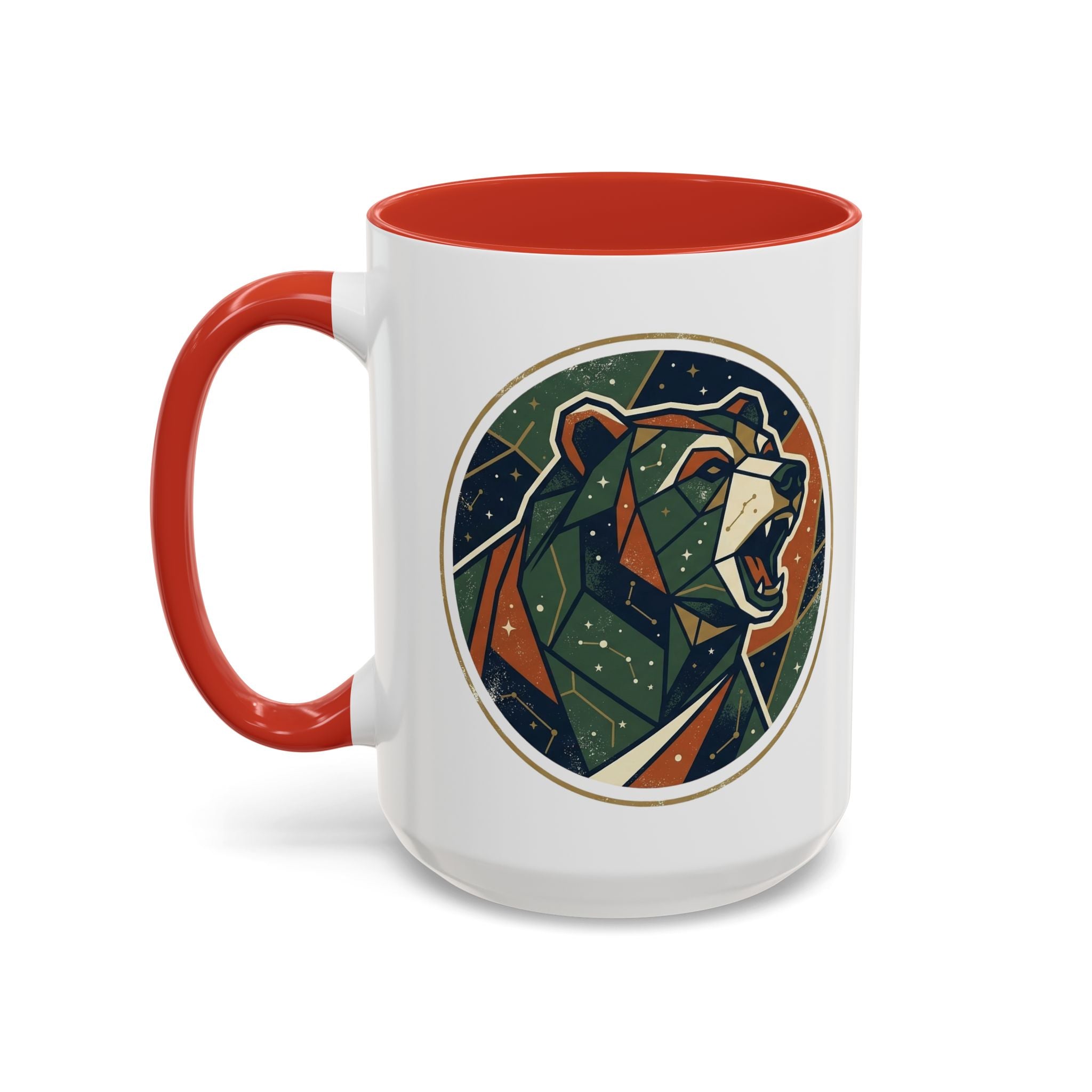Geometric Roaring Bear Mug | Accent Coffee Mug