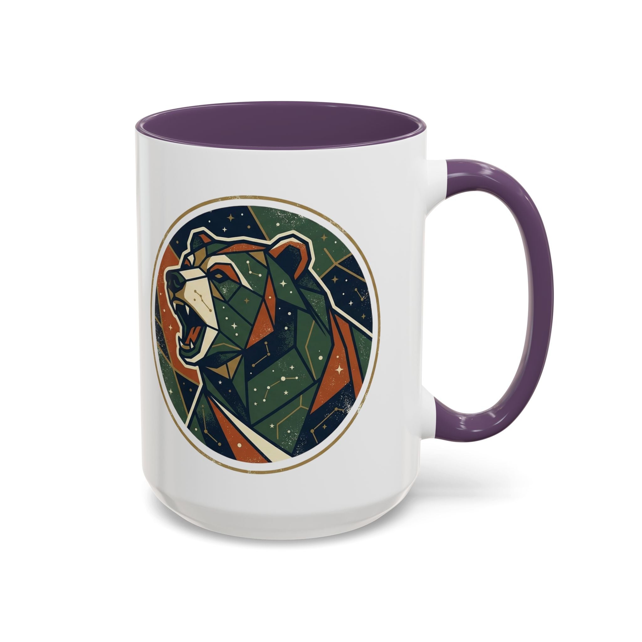 Geometric Roaring Bear Mug | Accent Coffee Mug