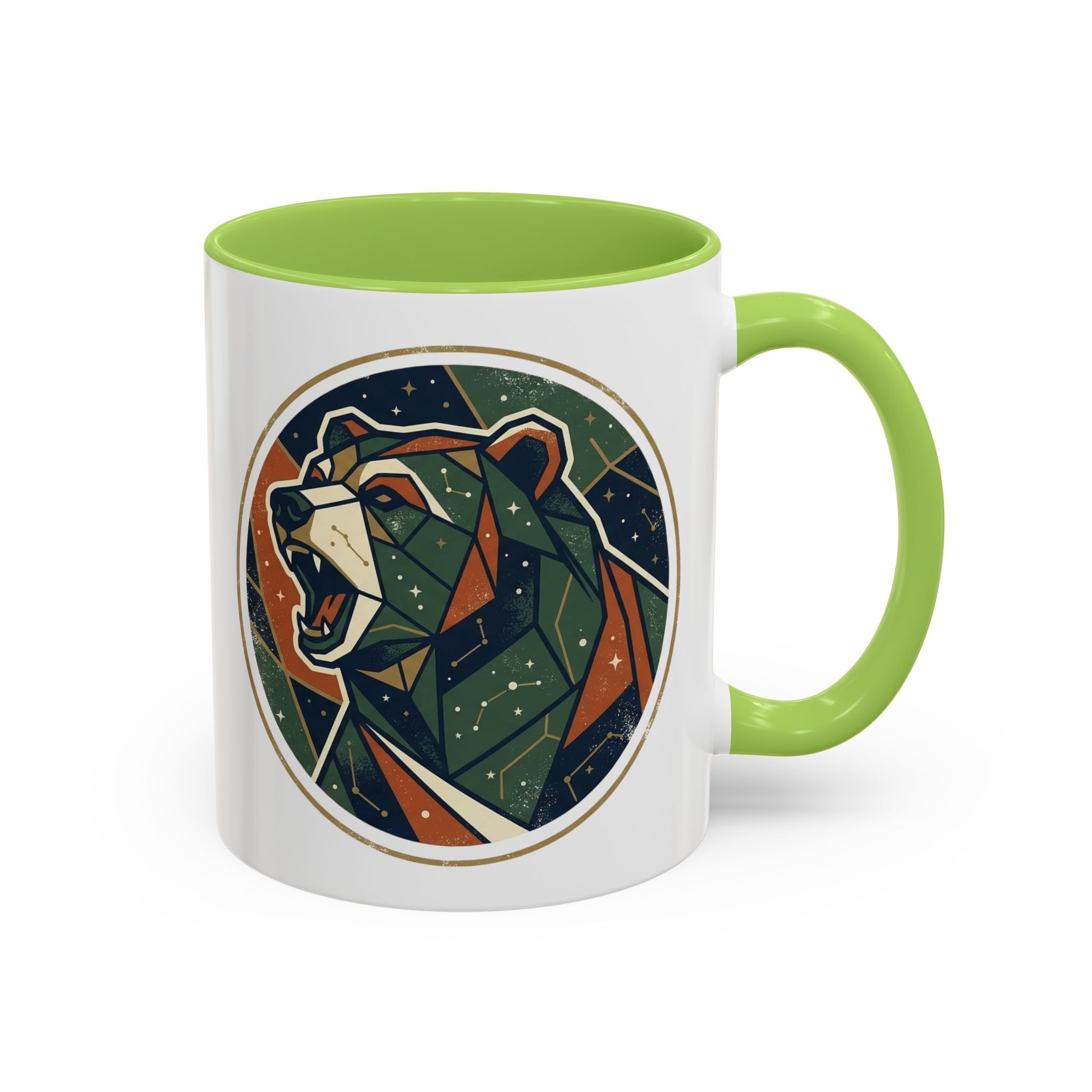 Geometric Roaring Bear Mug | Accent Coffee Mug