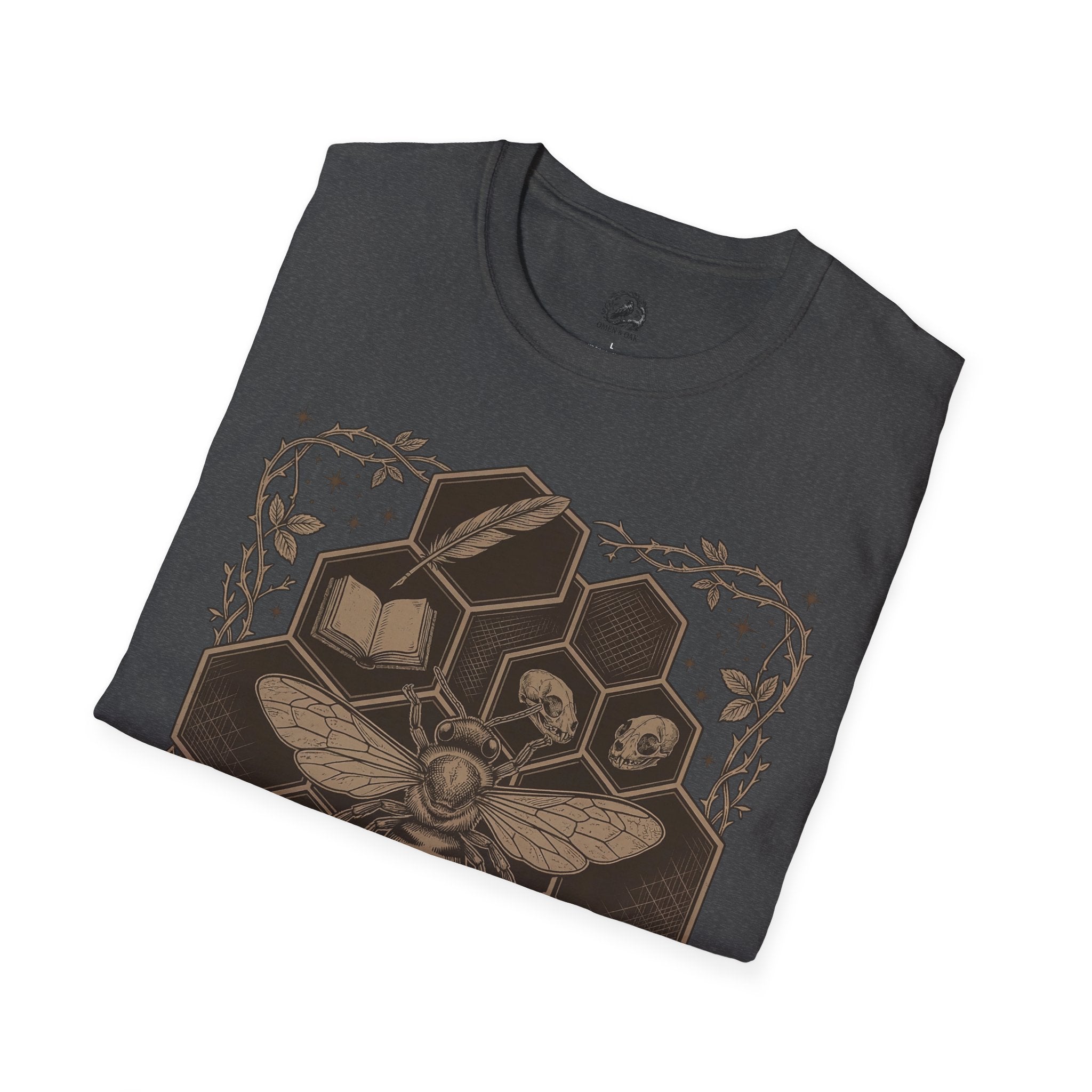 Bee Skull Honeycomb T-Shirt — Gothic Bee Graphic Tee